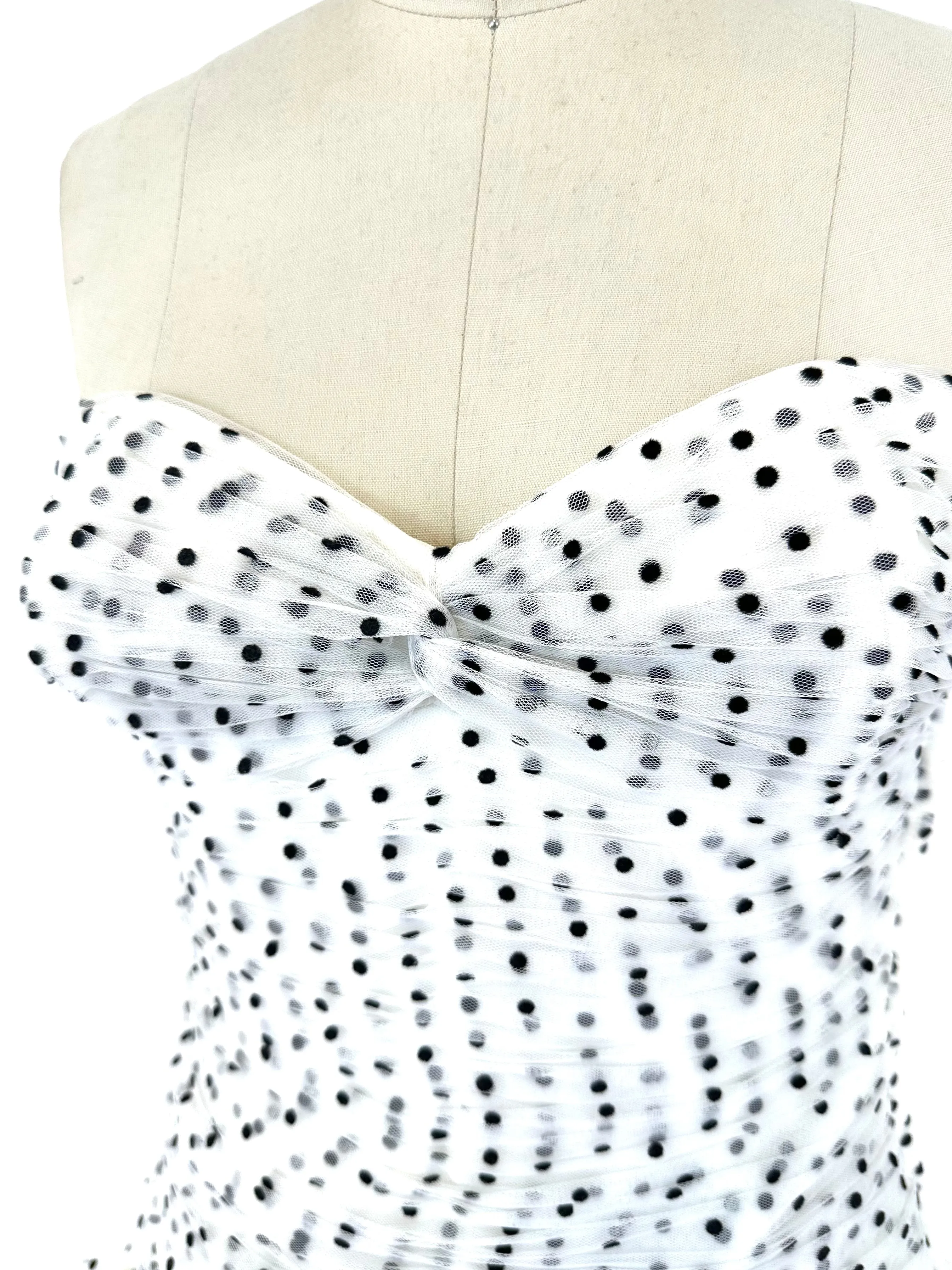 Vicky Tiel Swiss Dot Tulle Dress