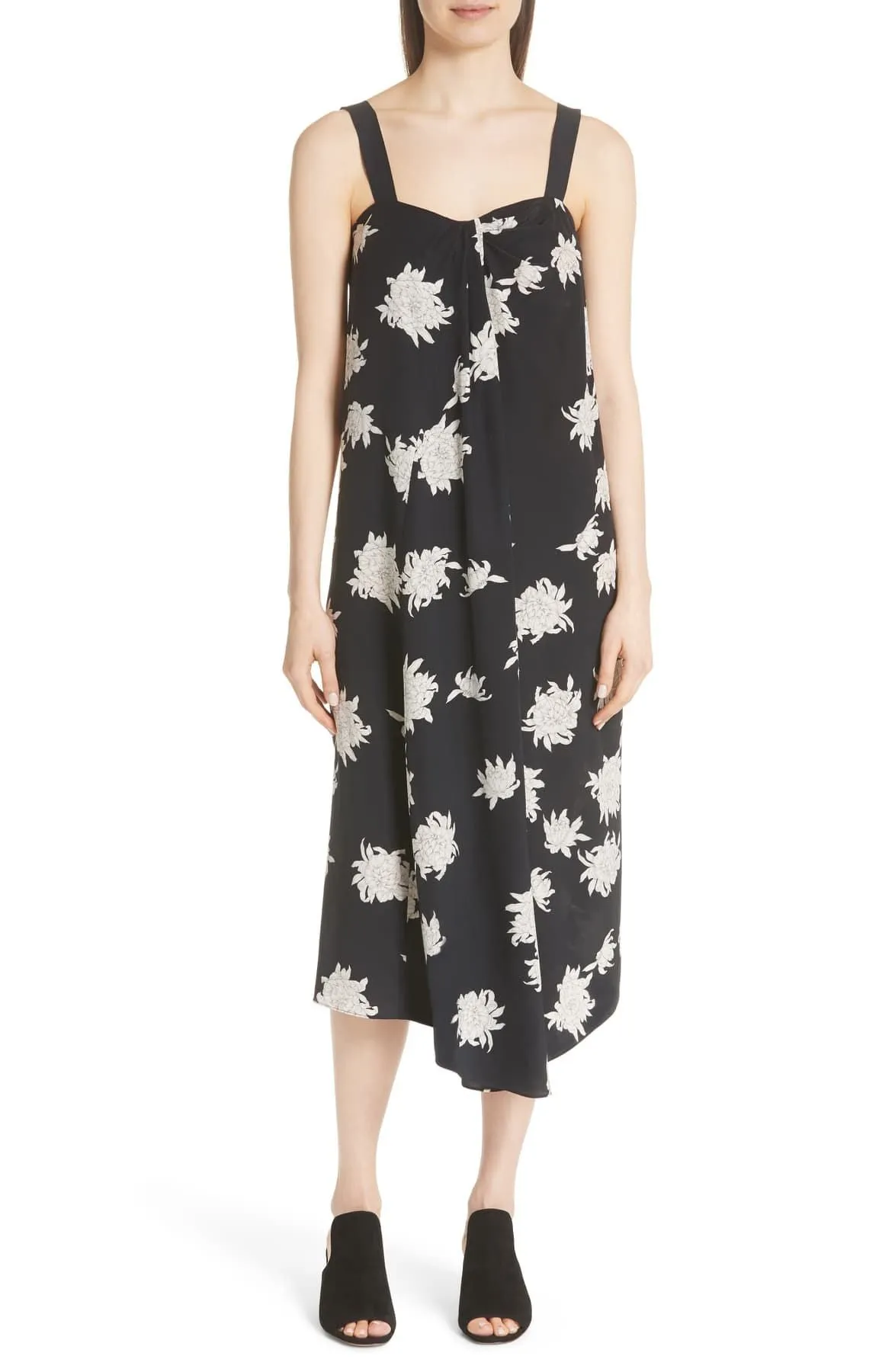 Vince Chrysanthemum Drape Neck Dress