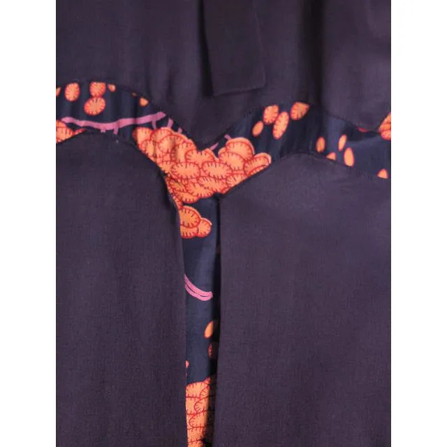 Vintage 1920s Dress  Silk Art Deco Era Dress Flapper Large Printed Silk Detail