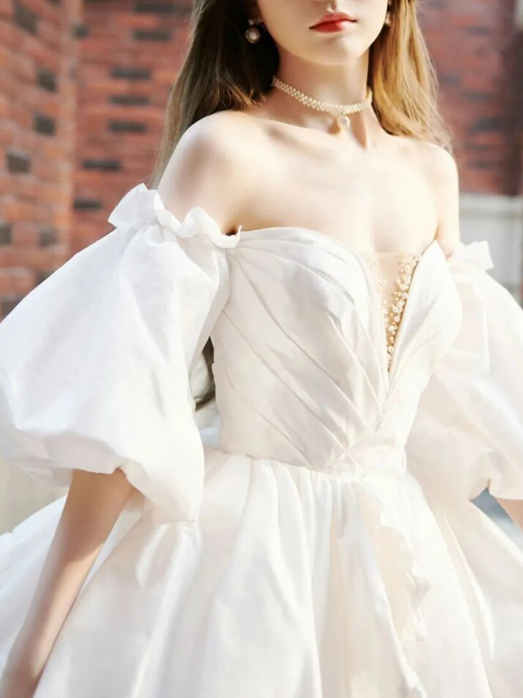 White satin short prom dress white Taffeta short evening dress