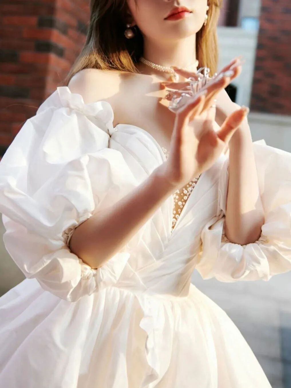 White satin short prom dress white Taffeta short evening dress