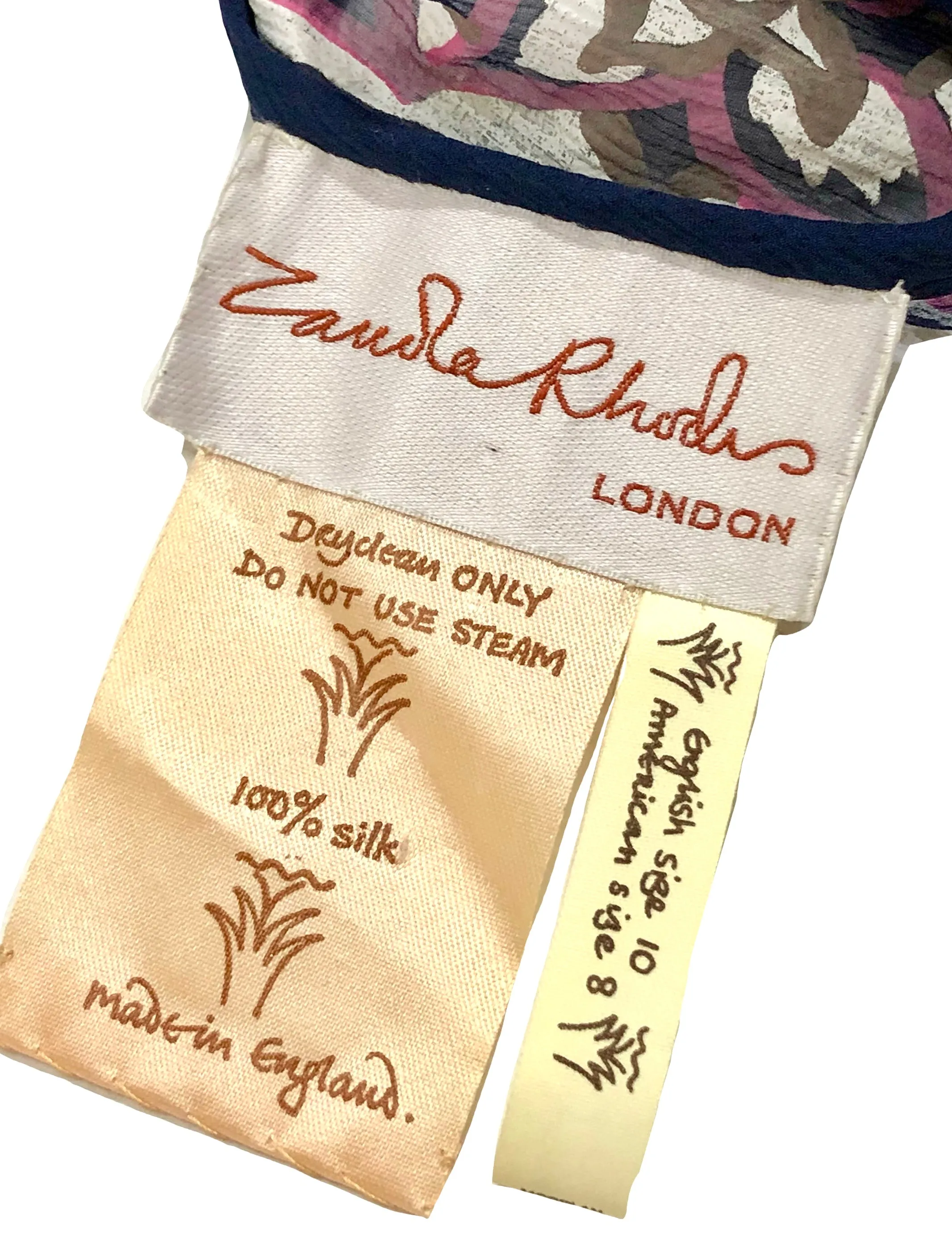 Zandra Rhodes 80s One Shoulder Chiffon Silk Screen Dress